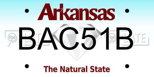 BAC51B Arkansas License Plate