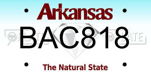 BAC818 Arkansas License Plate