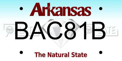 BAC81B Arkansas License Plate