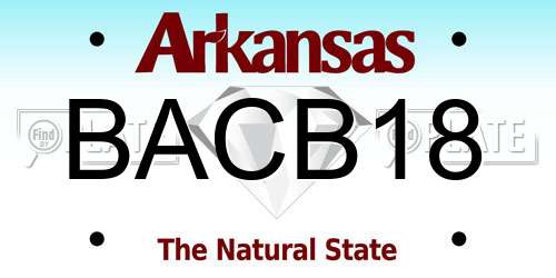 BACB18 Arkansas License Plate