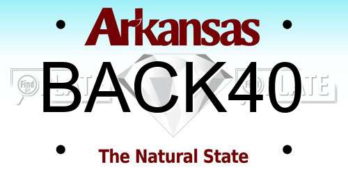 BACK40 Arkansas License Plate