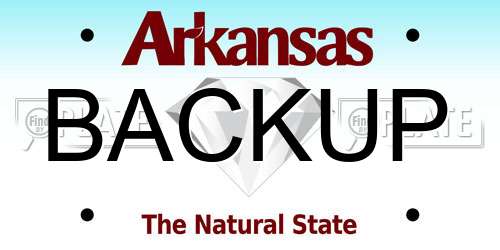 BACKUP Arkansas License Plate