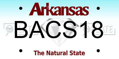 BACS18 Arkansas License Plate