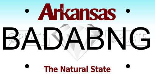 BADABNG Arkansas License Plate