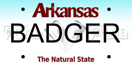 BADGER Arkansas License Plate