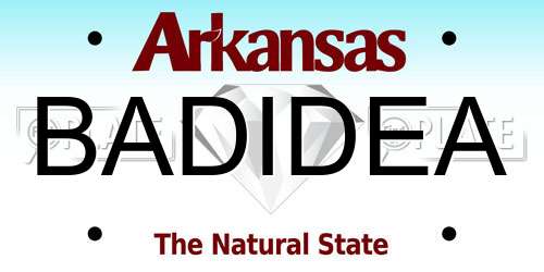 BADIDEA Arkansas License Plate