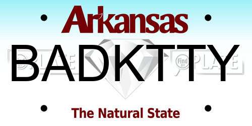 BADKTTY Arkansas License Plate