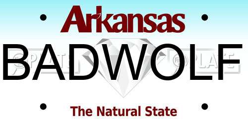 BADWOLF Arkansas License Plate