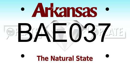 BAE037 Arkansas License Plate