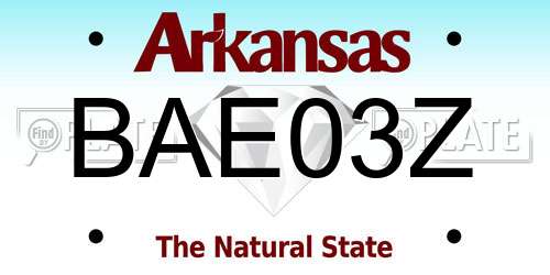 BAE03Z Arkansas License Plate