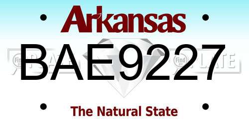 BAE9227 Arkansas License Plate