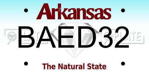 BAED32 Arkansas License Plate