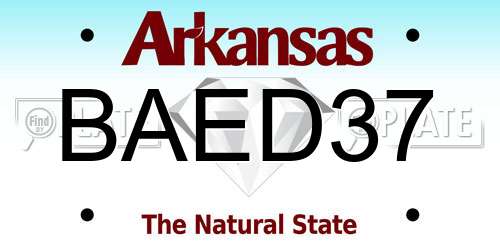 BAED37 Arkansas License Plate