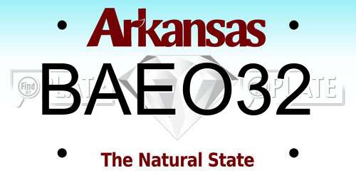 BAEO32 Arkansas License Plate