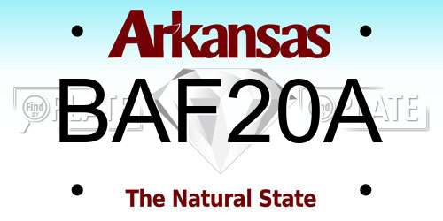 BAF20A Arkansas License Plate