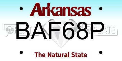BAF68P Arkansas License Plate