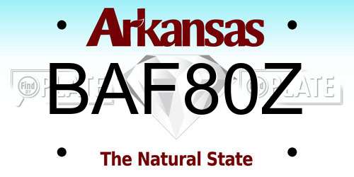 BAF80Z Arkansas License Plate
