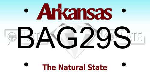 BAG29S Arkansas License Plate