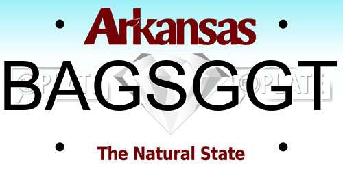 BAGSGGT Arkansas License Plate