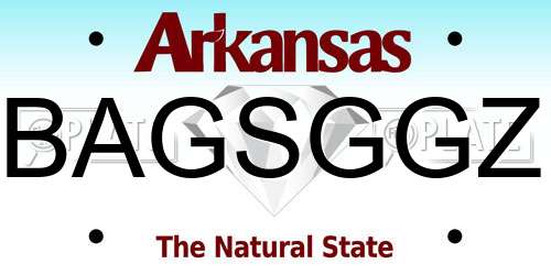 BAGSGGZ Arkansas License Plate