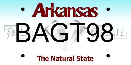 BAGT98 Arkansas License Plate