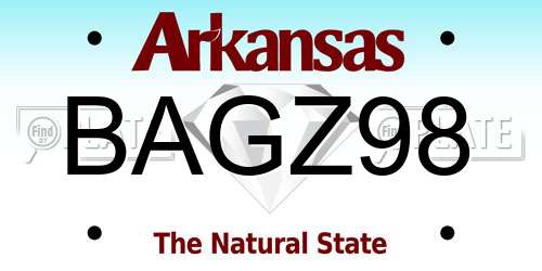 BAGZ98 Arkansas License Plate