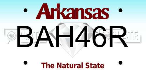 BAH46R Arkansas License Plate