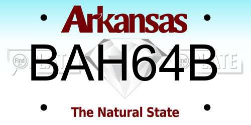 BAH64B Arkansas License Plate