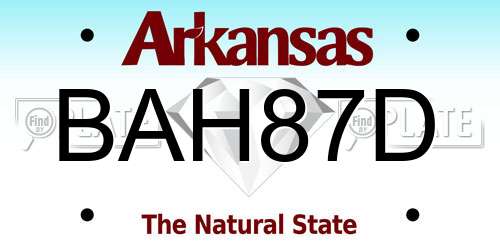 BAH87D Arkansas License Plate