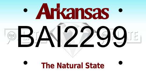 BAI2299 Arkansas License Plate