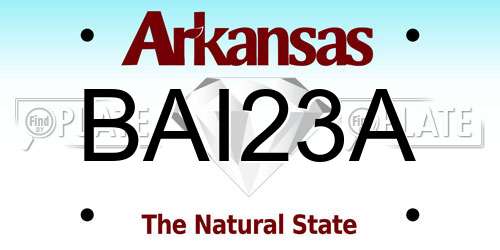 BAI23A Arkansas License Plate