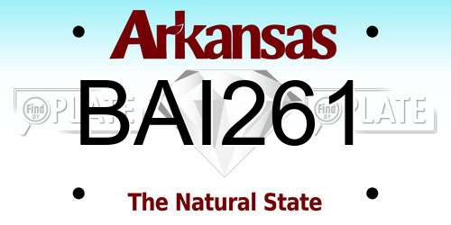 BAI261 Arkansas License Plate