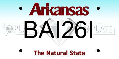 BAI26I Arkansas License Plate