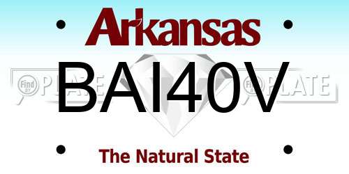 BAI40V Arkansas License Plate