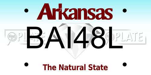 BAI48L Arkansas License Plate