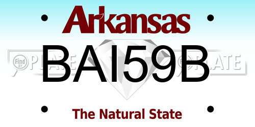 BAI59B Arkansas License Plate