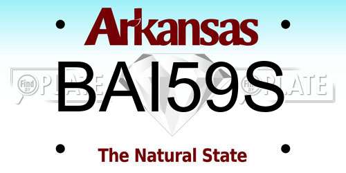 BAI59S Arkansas License Plate