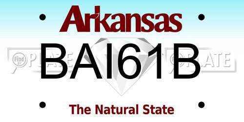 BAI61B Arkansas License Plate