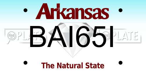 BAI65I Arkansas License Plate