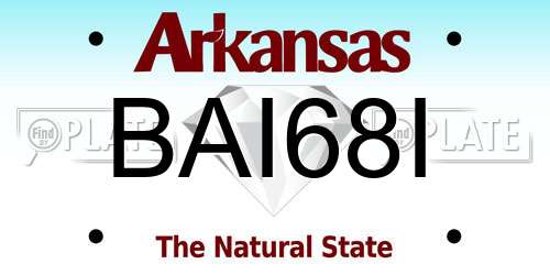 BAI68I Arkansas License Plate