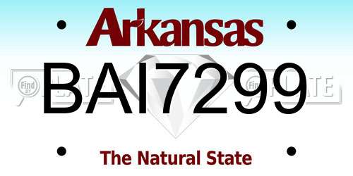 BAI7299 Arkansas License Plate