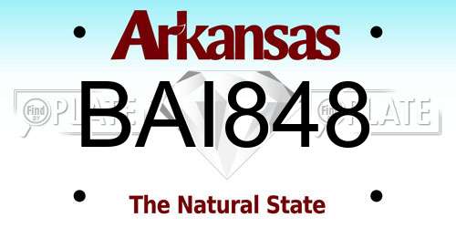 BAI848 Arkansas License Plate
