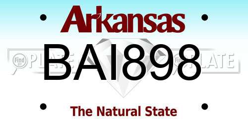 BAI898 Arkansas License Plate