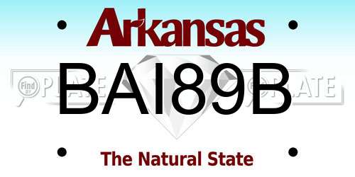 BAI89B Arkansas License Plate