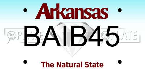 BAIB45 Arkansas License Plate
