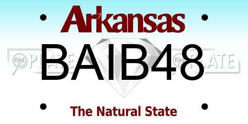 BAIB48 Arkansas License Plate