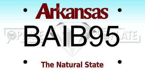 BAIB95 Arkansas License Plate