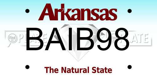 BAIB98 Arkansas License Plate