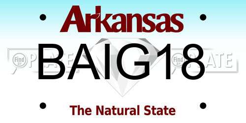 BAIG18 Arkansas License Plate