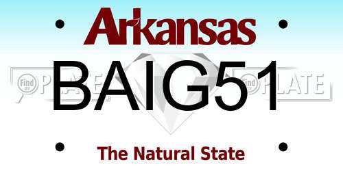 BAIG51 Arkansas License Plate